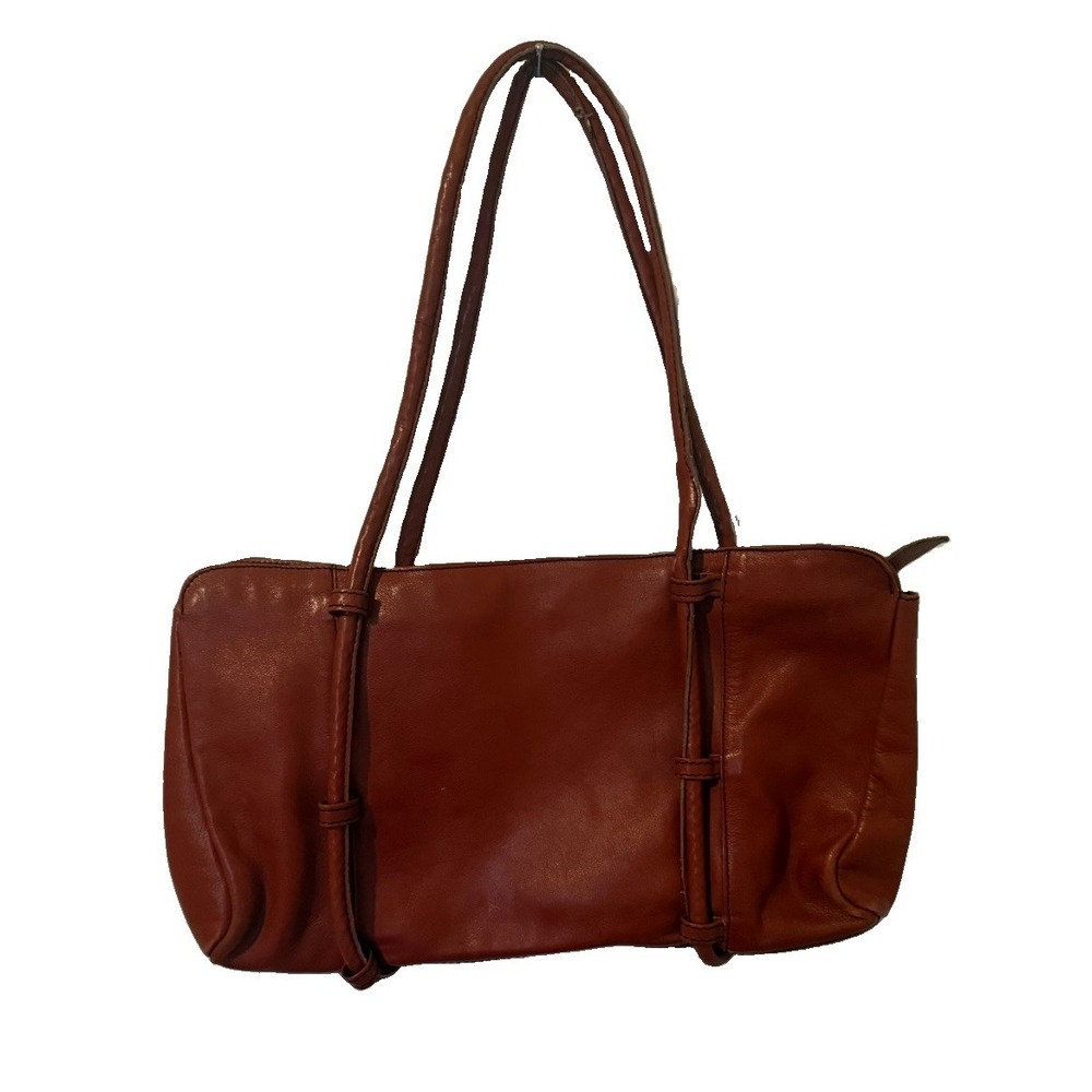 Vintage Yidi Leather Shoulder Bag Burnt Orange Purse Handbag